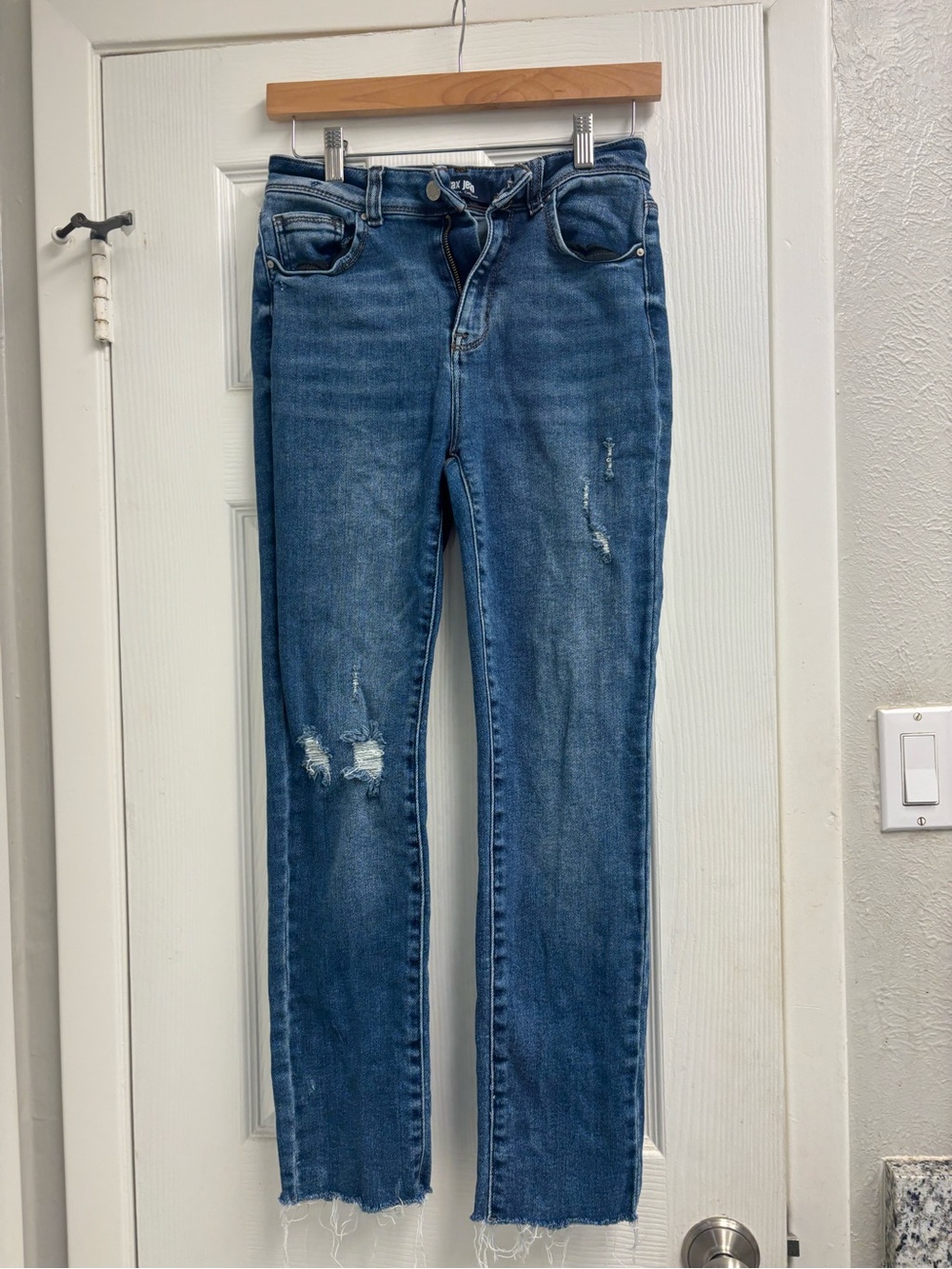 Wax Jean Blue Distressed Women’s Straight-Leg Jeans